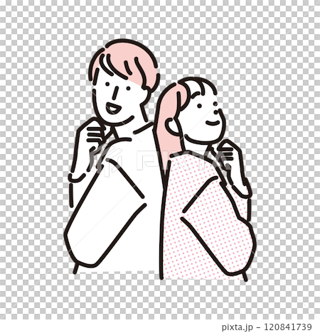 透過配對應用程式認識的年輕男女的簡單插圖 120841739