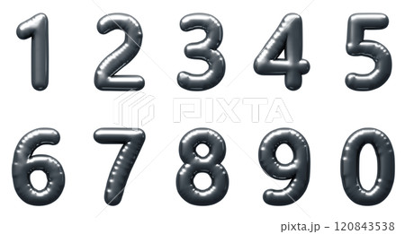 3D画像_風船_数字_シルバーのイラスト素材 [120843538] - PIXTA