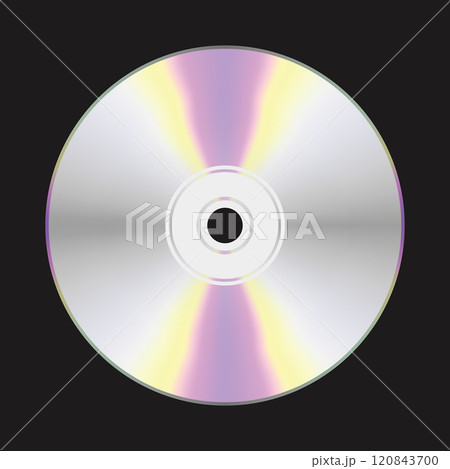 Cartoon retro y2k compact disk for personal computer. CD isolated on white background. 120843700