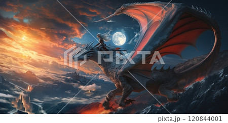 A fearless elf soaring through the sky on the...のイラスト素材 [120844001] - PIXTA