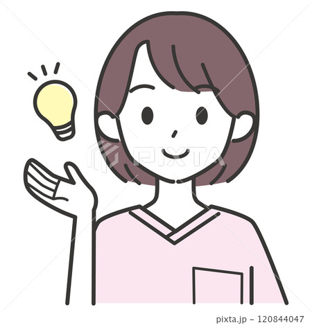 提案する看護師の女性 120844047
