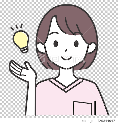 提案する看護師の女性 120844047
