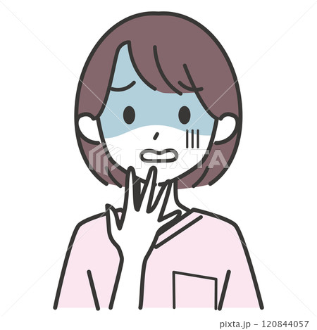 ショックを受ける看護師の女性 120844057