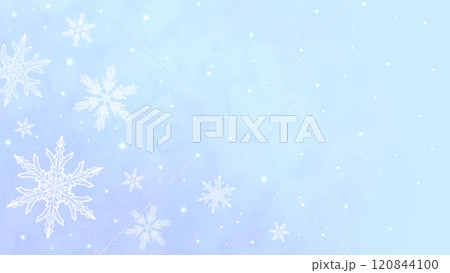 雪の結晶　冬のグラデーション背景　16:9 120844100