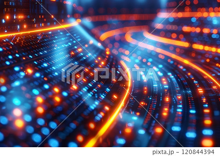 Futuristic Data Stream and Technology Concept for Digital Networks Generative AI Futuristic Data Stream and Technology Concept for Digital Networks Generative AI 120844394