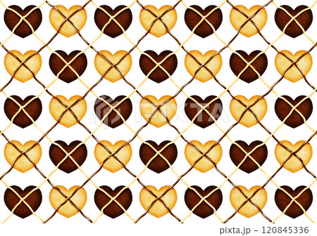 ハート型クッキーのアーガイル模様の背景4 120845336