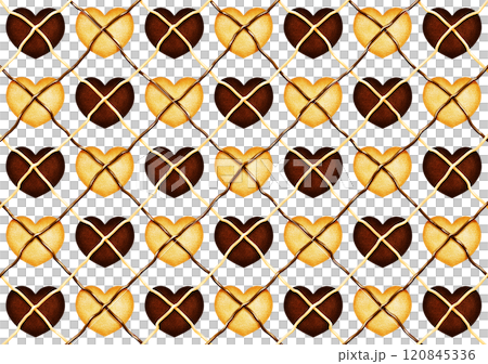 ハート型クッキーのアーガイル模様の背景4 120845336