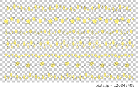 Hand-drawn glitter and star border illustration, yellow 120845409