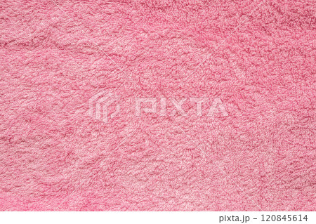 Pink fluffy towel fabric soft texture background Pink fluffy towel fabric soft texture background 120845614