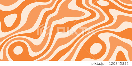 Striped caramel swirl pattern. Peanut butter wavy background. Tofi texture vector illustration. 120845832