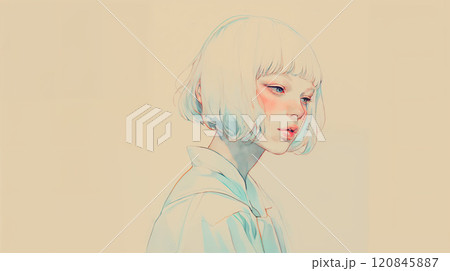 女性のポートレートイラスト 120845887