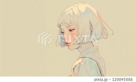 女性のポートレートイラスト 120845888