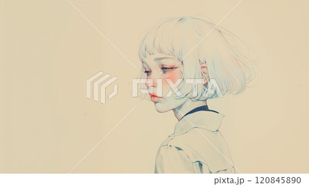 女性のポートレートイラスト 120845890