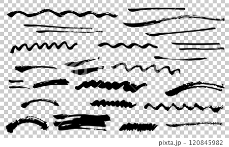 Hand-drawn brush illustration, underline, line, black Hand-drawn brush illustration, underline, line, black 120845982