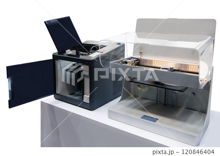 Isolated 3D ptinters. 3D printing technology Isolated 3D ptinters. 3D printing technology 120846404
