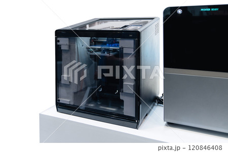 Isolated 3D ptinters. 3D printing technology 120846408