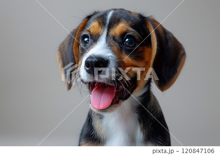 Adorable Beagle Puppy with Playful Expression for Pet Photography and Posters Generative AI 120847106