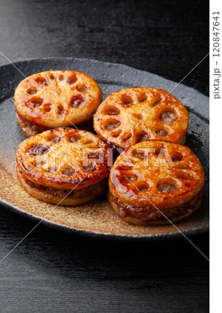 蓮根のはさみ焼き 120847641