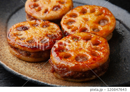 蓮根のはさみ焼き 蓮根のはさみ焼き 120847643