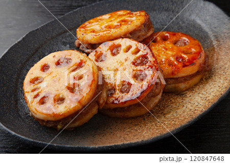 蓮根のはさみ焼き 蓮根のはさみ焼き 120847648