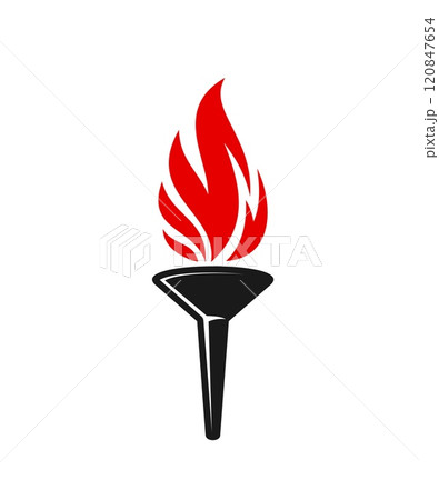 Torch icon for victory and freedom, liberty flame or champion fire flame torchlight, vector emblem. Sport championship sign or winner torch for competition victory, marathon lantern and liberty sign Torch icon for victory and freedom, liberty flame or champion fire flame torchlight, vector emblem. Sport championship sign or winner torch for competition victory, marathon lantern and liberty sign 120847654