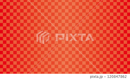 市松模様　背景　赤　グラデーション	 120847862