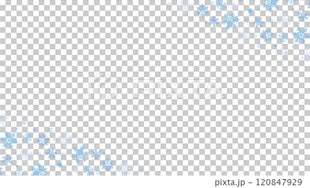 雪の結晶と星　青　水色　フレーム　コーナー 120847929