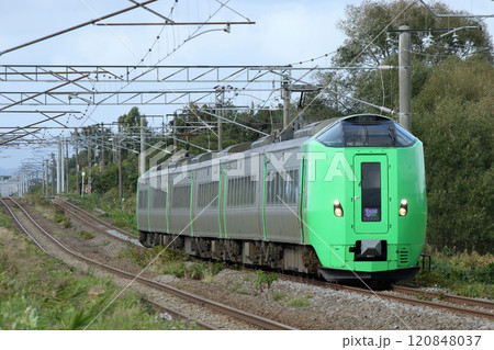 函館本線を疾走する特急ライラック　特急ライラック 120848037