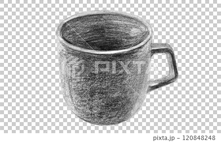 用鉛筆畫的黑色杯子 120848248