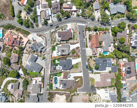 Aerial view of houses in Oceanside town in San Diego, California. USA Aerial view of houses in Oceanside town in San Diego, California. USA 120848285