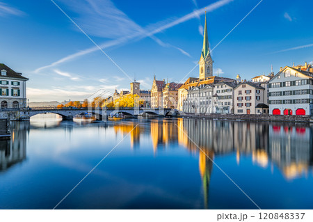 Zurich, Switzerland on the Limmat River 120848337