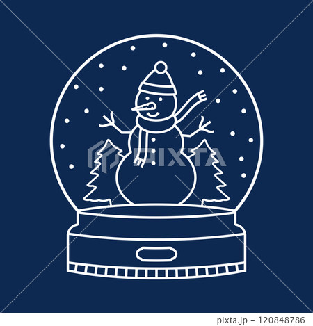 Snow globe with snowman and trees Snow globe with snowman and trees 120848786
