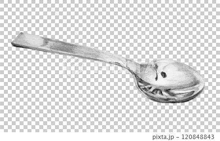 用鉛筆畫的湯匙 120848843