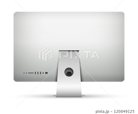 Computer screen backside isolated on white background Computer screen backside isolated on white background 120849125