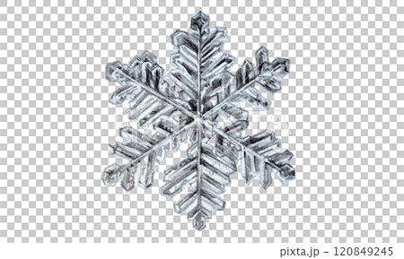 Illustration of a white snowflake drawn with a pencil 120849245