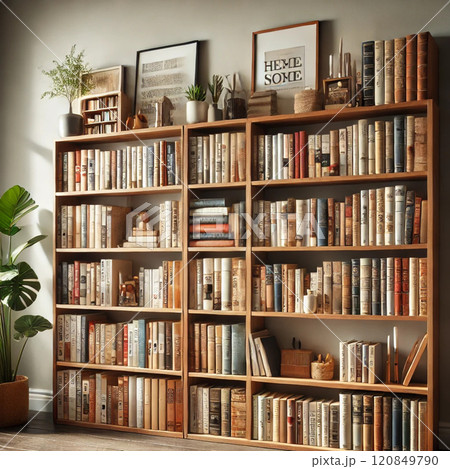 きちんと整頓された本棚 きちんと整頓された本棚 120849790