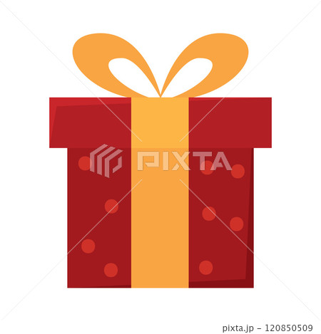 Gift box with ribbon and bow Vector 120850509