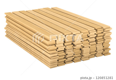 Stacked Wooden Planks, 3d rendering 120851281