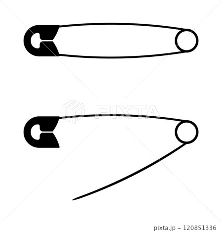 Safety Pin Silhouette Vector Illustration Safety Pin Silhouette Vector Illustration 120851336