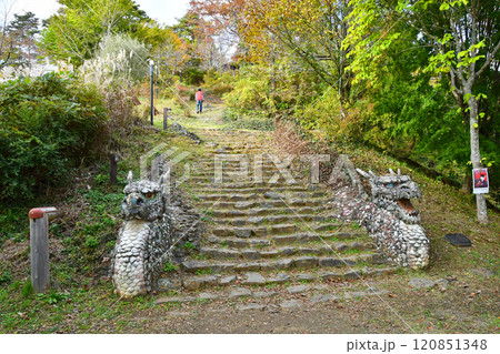 宮城県 気仙沼 秋 安波山登山口 龍の階段 宮城県 気仙沼 秋 安波山登山口 龍の階段 120851348