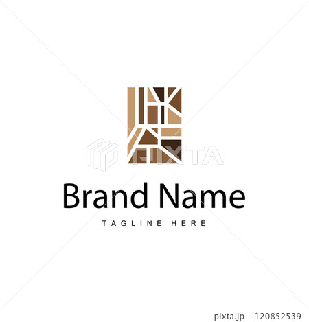 Floor Logo Design for Home Ceramic Decoration with Minimalist Abstract Shapes, Vector Templet Illustration Floor Logo Design for Home Ceramic Decoration with Minimalist Abstract Shapes, Vector Templet Illustration 120852539