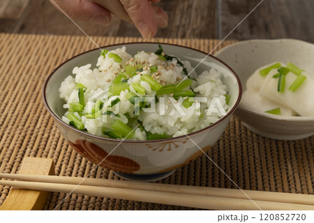 菜飯と蕪の浅漬け 120852720