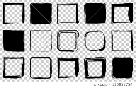 Brush black circle square set frame 120852754