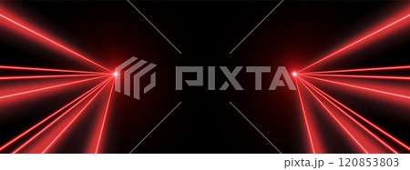 Red laser beams, concert or nightclub spotlights light effect. 120853803