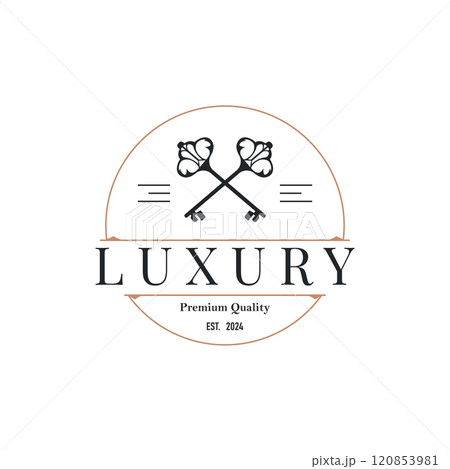 Home security design simple key logo old vintage minimalist template illustration 120853981