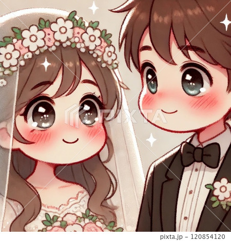 結婚式かわいい二人 120854120
