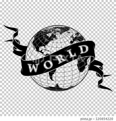 Planet earth surrounded with ribbon Planet earth surrounded with ribbon 120854220