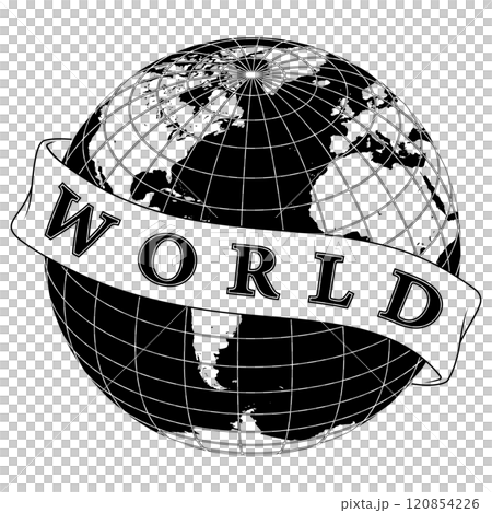 Planet earth surrounded with ribbon Planet earth surrounded with ribbon 120854226