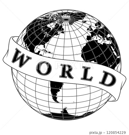 Planet earth surrounded with ribbon Planet earth surrounded with ribbon 120854229