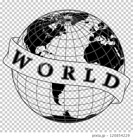 Planet earth surrounded with ribbon Planet earth surrounded with ribbon 120854229